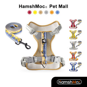 Hamshmoc không kéo chó Bộ Đai và dây dắt dây dắt thú cưng có thể điều chỉnh tay cầm mềm Dây Xích bền với tay lái điều khiển dễ dàng cho chó trung bình nhỏ