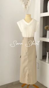 GRATIS ONGKIR SORA SKIRT CARGO LINEN WANITA MODEL TERBARU 2024- ROK CARGO BELAH KEKINIAN VIRAL TERMURAH - OOTD HIJAB