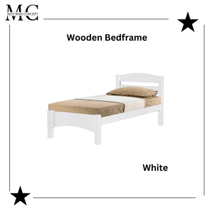 【LOCAL SELLER】ZEN WHITE WOODEN SINGLE/SUPER SINGLE BEDFRAME (FREE INSTALLATION & FREE DELIVERY)