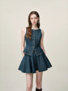 AIVEI | Port Style Commuter Slim Waist Denim Vest