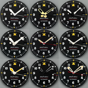 New 2025 29mm Black Pilot Style Watch Dial and Hand Sets C3 Green Luminous Fit NH35 ETA PT Movement Watch Parts for Mod