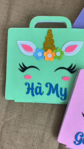 Túi Xách Thay đồ Búp Bê Kuromi cho bé gái - Sách vải Thời Trang Ngựa Pony nỉ - Đồ chơi bóc dán búp bê công chúa handmade