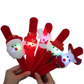 Christmas Slap Bracelets Santa Claus Snowman Reindeer White Bear Wristband with Led Light Christmas Door Gift