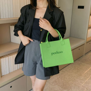 New Large Capacity Felt Bag Handbag Printed Logo Cartoon Souvenir Gift Bag Hundred Day Banquet Return Gifts Tote Bag