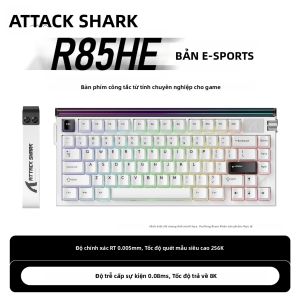 ATTACK SHARK | Bàn Phím Chơi Game Attack Shark R85HE Có Dây Tốc Độ 8KHz Độ Chính Xác RT 0.005mm 5 Lớp Cách Âm RGB Cơ Học Với Trục Từ Tính Điều Chỉnh Được