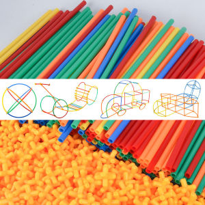 Preschool Construction Area Material Straw Building Blocks Toys Educational Area Childrens Teaching Aids Small Class Medium Class Large Class