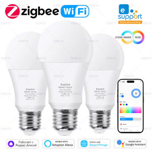 EWelink Zigbee WiFi Smart LED Bulb Lamps 15W 18W E27 Light Bulb RGB+CW+WW Dimmable Works With Alexa Google Home Yandex Alice