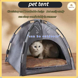 Honey Pet Cat House Cat Bed Pet TentFoldable for cat/dog can be used outdoors Summer Cooling Mat Outdoor Pet Bed Tent Breathable Foldable Solid Color Simple Pet Cage Portable Travel Pet Supplies