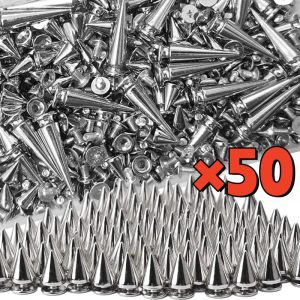 50/10Pcs Metal Cone Studs Spikes Double Cap Rivets DIY Cool Punk Garment Rivet Clothes Shoes Bag Clothing Handcraft Accessories