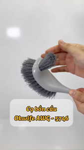 Cây Chà Bồn Cầu OKwife AGW-5746 Chổi Cọ 2 Mặt Lông PET Dày Tay Cầm Dài 34cm