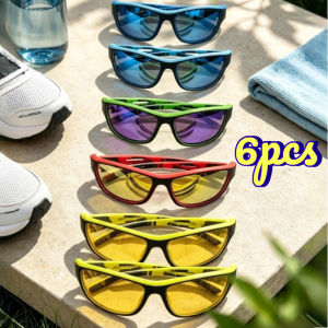 6‑Pack Large‑Size Sports Eyewear Contoured Half‑Frame for Snug Face Fit