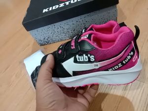 Sepatu Sekolah Anak Perempuan Laki Laki Warna Hitam Putih Murah Tali Perekat Rekat Velcro Kecil Tanggung Umur 6-10 Tahun PAUD TK SD SMP SMA Kelas 1 2 3 4 5 6 7 8 9 0 - KIDZTUBS1114042422
