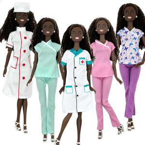 5pcs Doll Nurses Clothes Doctors Uniform Theme 11.5 Inch Doll Accessories Casual Style Dress Up