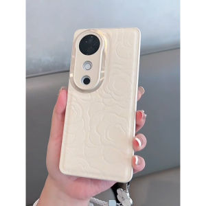 Vivo V40 V30 V29 5G Case Vivo V40 V30 V27 Pro Shockproof Case With Camera Lens Protector Cover Leather Camellia Flower Matte Phone case For Girl Women Lady