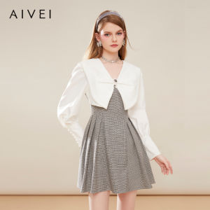 AIVEI | Elegant Autumn Winter Commuter Floral Dress