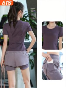 BAISILING | Slim Fit Breathable Quick Drying Short Sleeve Gym Training Wear
