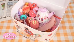 Bộ đồ chơi vali tiệc trà chiều bánh kẹo 48 món họa tiết Pony Unicorn chất liệu nhôm cao cấp