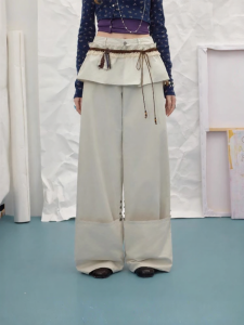 Unifree | Retro Wide Leg Detachable Drop Seat Loose Fit Casual Pants