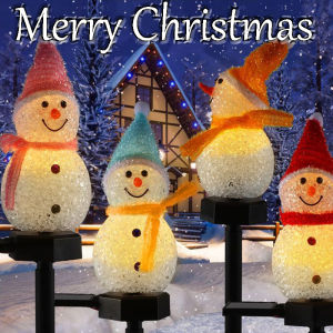Solar Snowman Light Outdoor Waterproof LED Lamp for Garden Yard Lawn Christmas Holiday Decoration