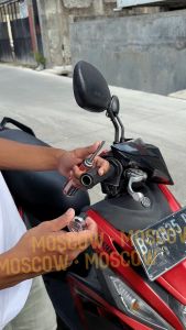 Paket 2in1 Jalu Stang Gepeng Spiral & Jalu Stang Motor Flat Chrome