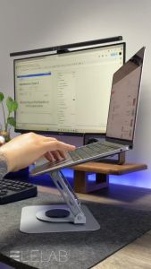 ELELAB แท่นวางโน๊ตบุ๊คโลหะ  ขาตั้งแล็ปท็อป ปรับได้  360°  ฐานหนัก มั่นคง รองรับ 10-17 นิ้ว พร้อมช่องระบายความร้อน