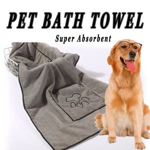 Super Absorbent Big Puppy Pet Dog Towel Bathrobe Bath Towel Microfiber Quick-Drying for Drying Dog Cat Bath Towel Bath Supplies