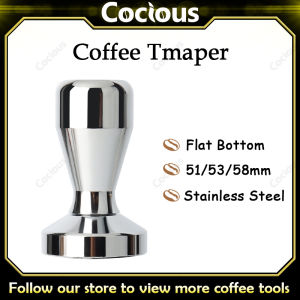 Cocious 51/53/58mm Stainless Steel Coffee Tamper & Distributor & Leveler Calibrated Tamper Flat Bottom Barista Tool