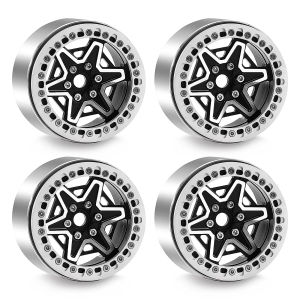 4PCS 2.2" Beadlock Wheel Hub Tire Set for 1/8 1/10 RC Crawler YK4082 YK4083 MJX H8H Axial SCX10 TRX4 Wraith RR10 Upgrade Parts