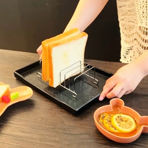 Stainless Steel Toast and Bread Rack 8 Slots Rectangle Food Display Tool For Air Fryer Accessories