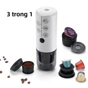 Máy Pha Cà Phê Espresso Di Động 3 Trong 1 Bằng Hợp Kim Nhôm Phù Hợp Với Viên Nang Nespresso Dolce Gusto & Cà Phê Xay Dùng Cho Ô Tô Nhà Cửa Cắm Trại