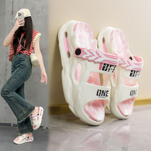 Womens Thick Heel Slippers Summer New Two-Way Sandals Soft Bottom Not Tired of Walking Anti-Slip Outdoor Beach Cool Drag Women