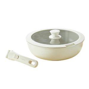 CAROTE | Non-Stick Detachable Handle Home Pan Flat Bottom Frying Pan Induction Gas Stove
