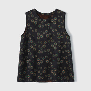 Xiao Han Ge Red Cloud Silk Cheongsam New Chinese Style Lightweight Luxury Dress Casual Cotton Linen Material Short Sleeve V Neck