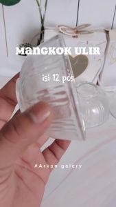 souvenir pernikahan mangkok kaca motif ulir kemas box motif - 12 pcs