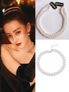 Retro Pearl Hair Clip Super Princess Style Microblogging Night Celebrity Hair Accessory Beaded Material Japanese and South Korean Style