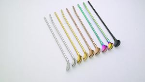8 Chiếc 2 Trong 1 Bộ Thìa Ống Hút Bằng Thép Không Gỉ Thân Thiện Với Môi Trường Sữa Lắc Cocktail Cà Phê Nước Uống Ống Hút Kèm Thìa Phụ Kiện Quầy Bar
