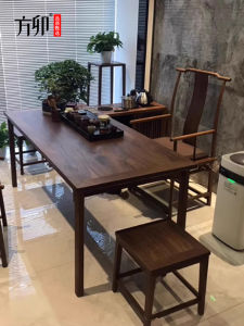 Modern Minimalist Black Walnut Wood Tea Table And Chair Set Official Hat Chair Luxury Simple Home Use Tea Making Desk