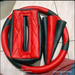 sarung stir mobil truk universal paket kumplit sarung stir wadah tisue perseneling