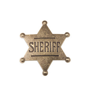 Sheriff Badge Brooch Six-pointed Star Police Vest Badge Pin for Women Men Lapel Pins Jewelry
