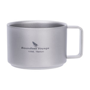 Boundless Voyage Titanium Double Wall Coffee Cup Mini Camping Mug 100m Ti3085D