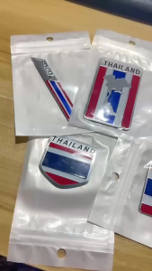 YM สติ๊กเกอร์ธงไทย ป้ายอลูมิเนียม ธงชาติไทย พร้อมกาวสองหน้า สติกเกอร์ติดมอเตอร์ไซค์ ธงชาติไทย