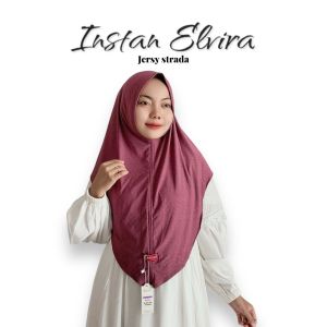 Bergo Instan Soft Pet Oval Jersey Emely Twotone/Jilbab Harian Motif Elvira Kekinian Muslim