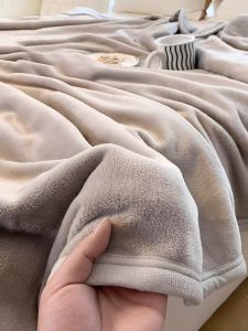 BEIPIN | Thick Coral Fleece Blanket For Summer Use Bed Sofa And Office Nap