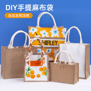 Hand-Painted Blank Canvas Bag DIY Material Package Satchel Kids Painting Graffiti Handmade Sack Teachers Day Warm-up