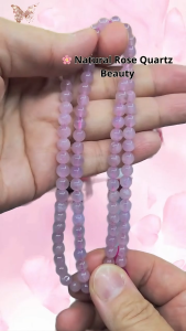 Natural Rose Quartz 3-Loop Bracelet & Necklace | Healing “Stone of Love” Crystal | Calming Energy for Women Self-Love Couple & Gift