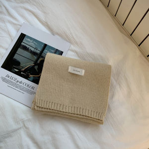 Wine Red Scarf Womens Style New Year Winter New 2024 Fashionable Neck Warmer Korean Version Pure Color Rectangle Shape Scarf