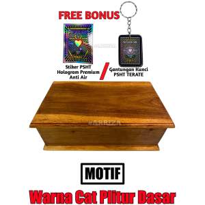 PROMO!!! KOTAK MORI PSHT MURAH Bonus Gantungan Kunci PSHT + Stiker / Kotak Mori KAYU JATI ASLI Ukir Motif Bunga Terate / Tempat Mori Psht TERMURAH / Kotak Mori Anti Rayap / Kotak Mori Kayu Jati Ukir / Tempat Penyimpanan Mori / Tempat Sabuk Mori PSHT