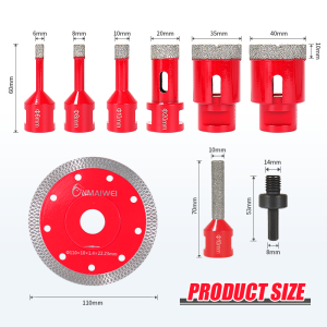 Dry Diamond Drilling Cutting Grinding Ceramic Tile Saw Blade Granite Marble Drill Bits Tiles Crowns with M14 Thread Opener