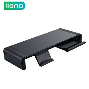 Llano Monitor Stand Computer Stand Folding Adjustable with Storage Drawer Tablet Phone Stand for Laptop Desktop Heightening Shelf With HUB Monitor Stand
