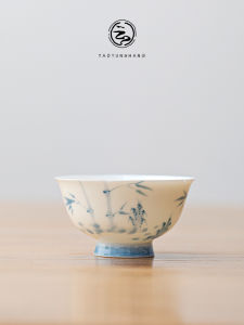 Hand-Painted White Porcelain Tea Cup Yangliyu Owner Cup Home Personal Ceramic Tea Set Single Cup Tasting Cup Chinese Trendy Style